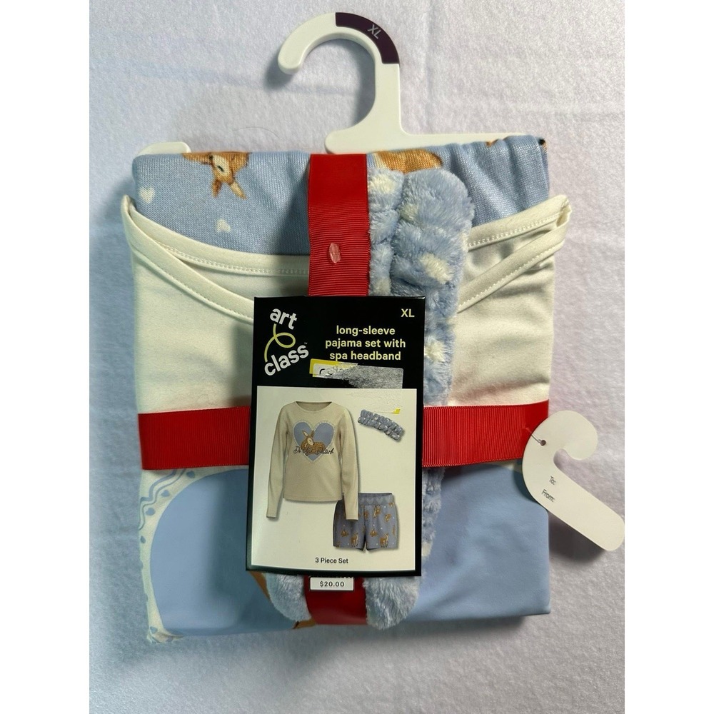 Art Class Extra Large Pajamas, Set With Headband Long Sleeve With Short Shorts